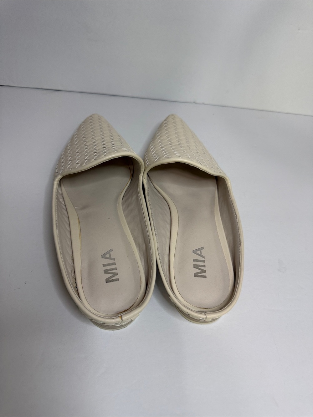 MIA Woven Pointed-Toe Slip-On Mules - Off-White - Picture 4 of 8
